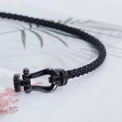 [Marin-Jewelry]FORCE LARGE SERIES HORSESHOE BLACK SAMURAI BRACELET