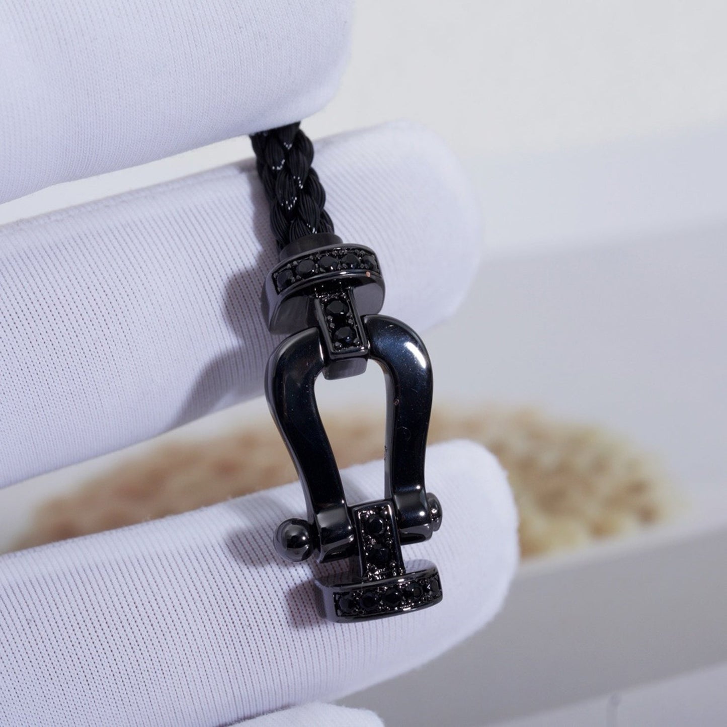 [Marin-Jewelry]FORCE LARGE SERIES HORSESHOE BLACK SAMURAI BRACELET