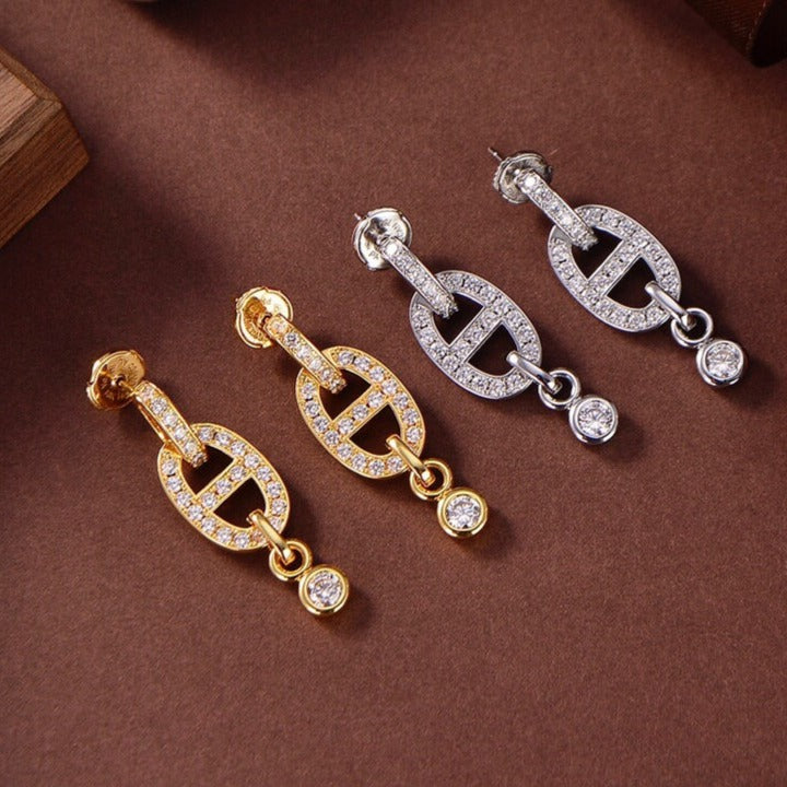 [Marin-Jewelry]HM CHAINE DIAMOND EARRINGS