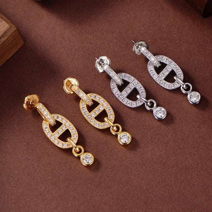[Marin-Jewelry]HM CHAINE DIAMOND EARRINGS