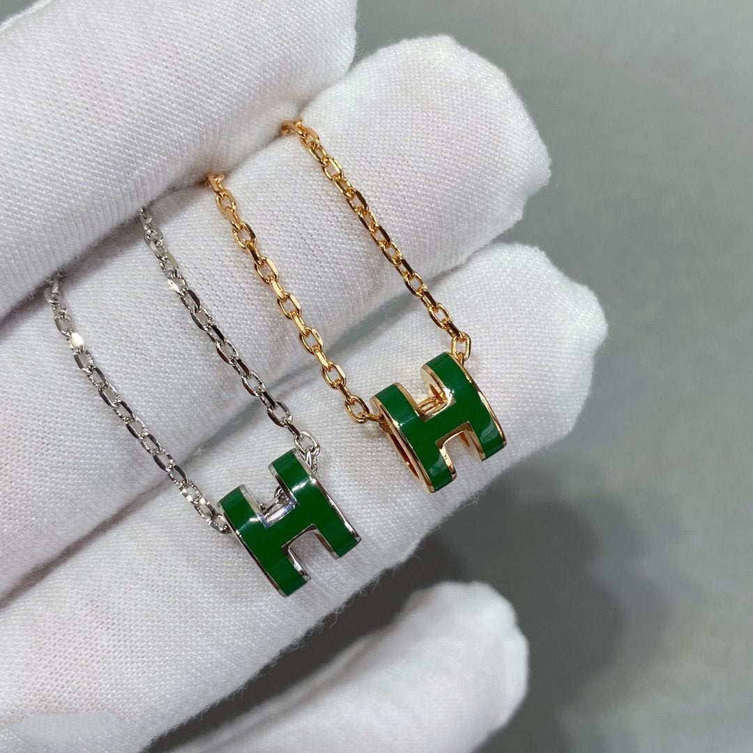[Marin]COLLIER POP H VERT ARGENTÉ ET DORÉ