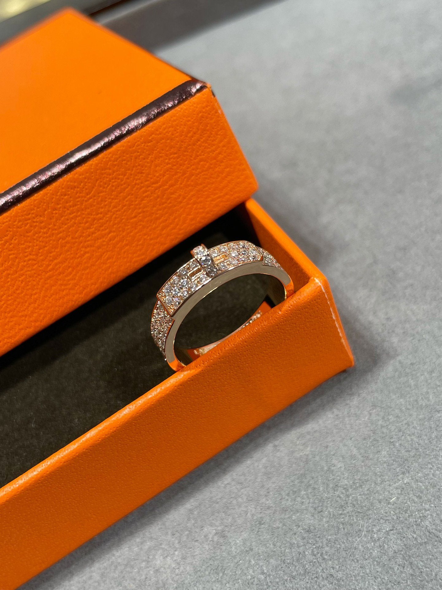 [Marin]BAGUE KELLY EN OR ROSE ET DIAMANTS