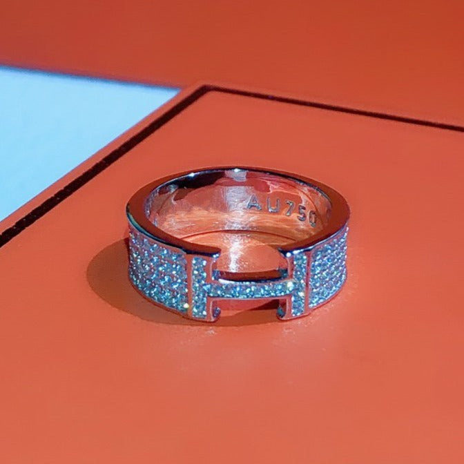 [Marin]BAGUE ENTIÈREMENT SERTIE DE DIAMANTS
