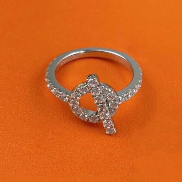[Marin]BAGUE EN ARGENT ÉCHAPPÉE AVEC DIAMANT