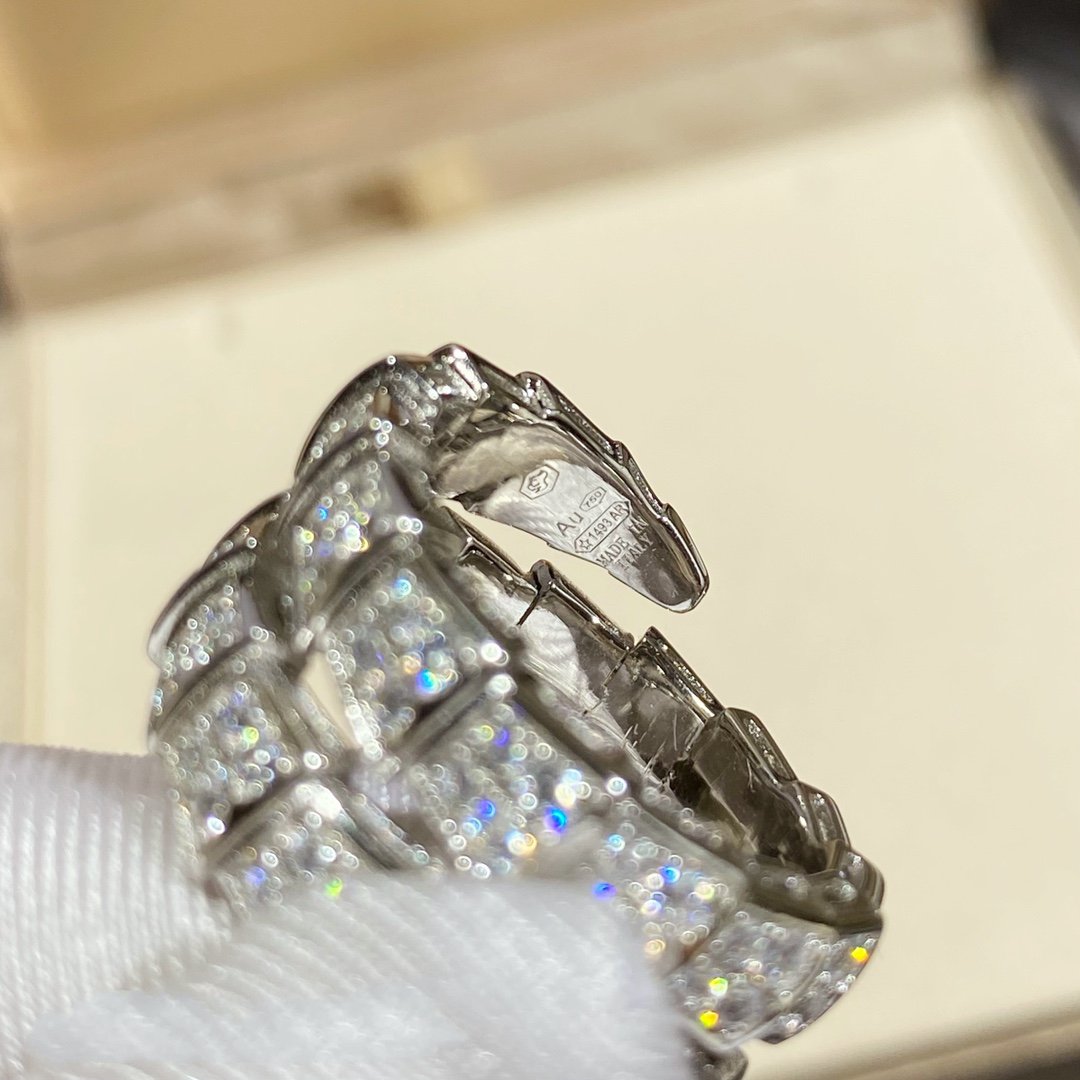 [Marin]SERPENTI DOUBLE RING SILVER DIAMOND PAVED