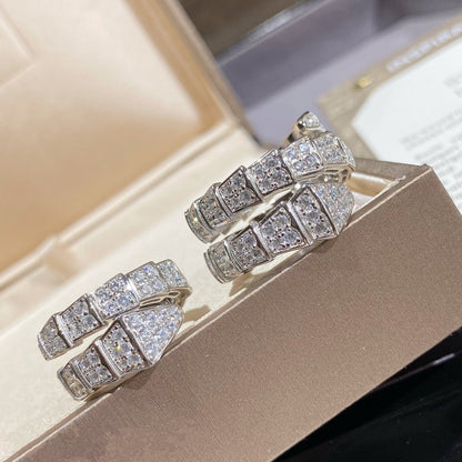 [Marin]SERPENTI DOUBLE RING SILVER DIAMOND PAVED