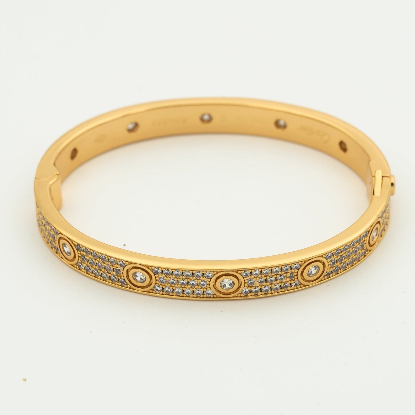 [Marin-Jewelry]LOVE BRACELET 6.1MM DIAMOND-PAVED 10 BIG DIAMONDS