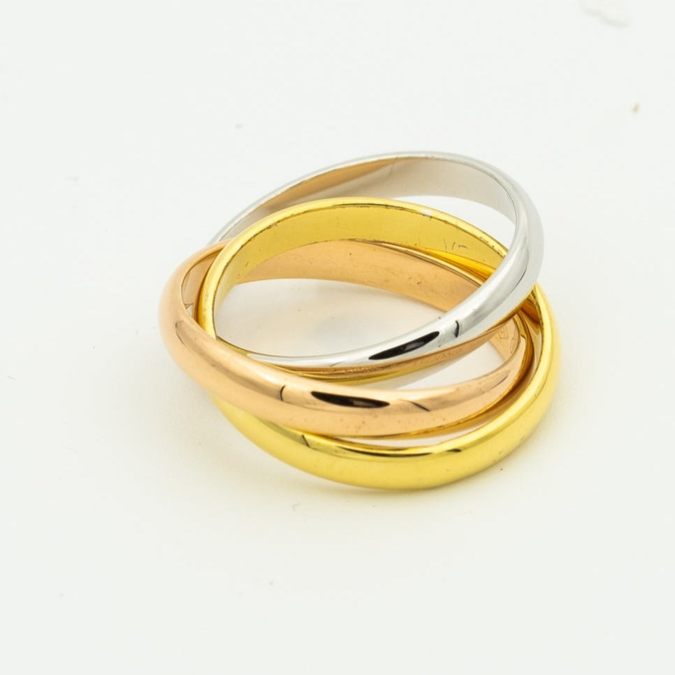 [Marin Jewelry]BAGUE TRINITY OR OR ROSE ARGENT