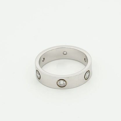 [Marin-Jewelry]ラブリング 5.5MM 6ダイヤモンド シルバー