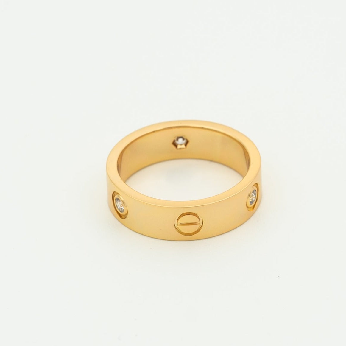 [Marin]LOVE RING 5.5MM 3 DIAMONDS PINK GOLD