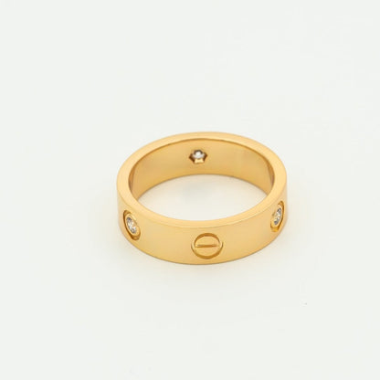 [Marin-Jewelry]LOVEリング 5.5MM 3ダイヤモンド ピンクゴールド
