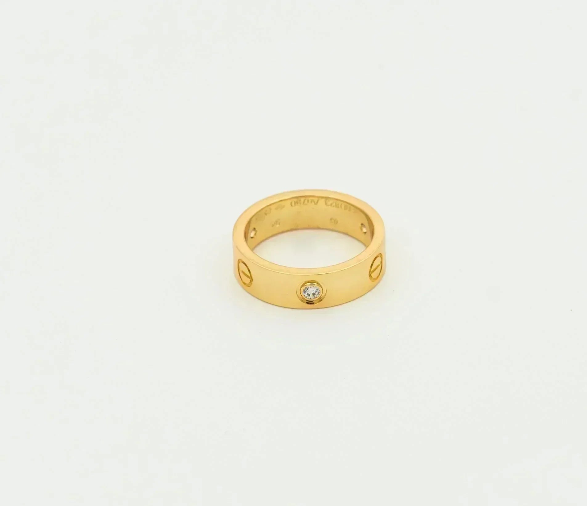 [Marin]LOVE RING 5.5MM 3 DIAMONDS GOLD