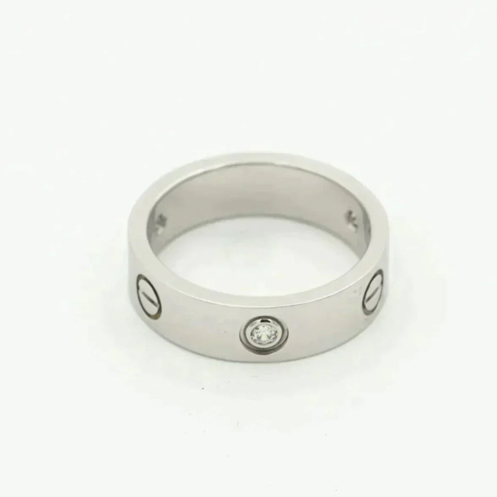 [Marin]BAGUE LOVE 5.5MM 3 DIAMANTS ARGENT