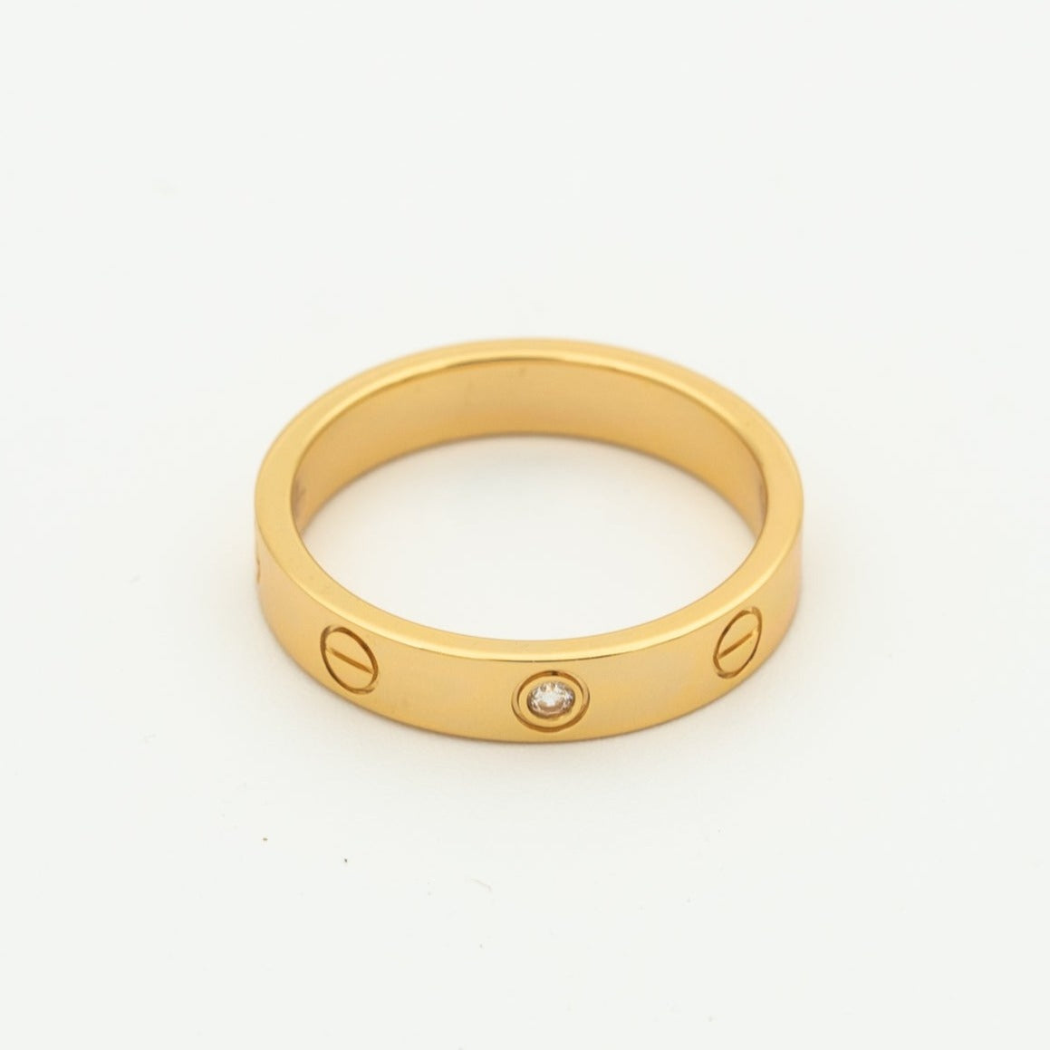 [Marin-Jewelry]LOVEリング 4MM 1ダイヤモンド ピンクゴールド