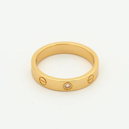 [Marin-Jewelry]LOVEリング 4MM 1ダイヤモンド ピンクゴールド