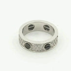 [Marin]BAGUE LOVE CÉRAMIQUE PAVÉE DE DIAMANTS 5.5MM