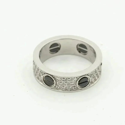 [Marin-Jewelry]LOVE RING 5.5MM DIAMONDS PAVED CERAMIC
