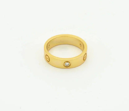 [Marin-Jewelry]LOVEリング 4MM 1ダイヤモンド ゴールド