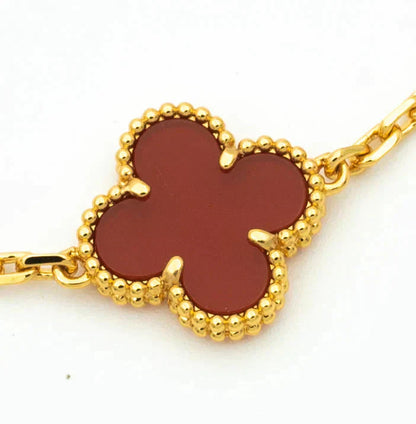 [Marin-Jewelry] CLOVER 5 MOTIF RED CORNELIAN BRACELET COLLECTION
