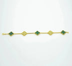 [⭐Shinejoy] COLLECTION DE BRACELETS CLOVER 5 MOTIFS MALACHITE