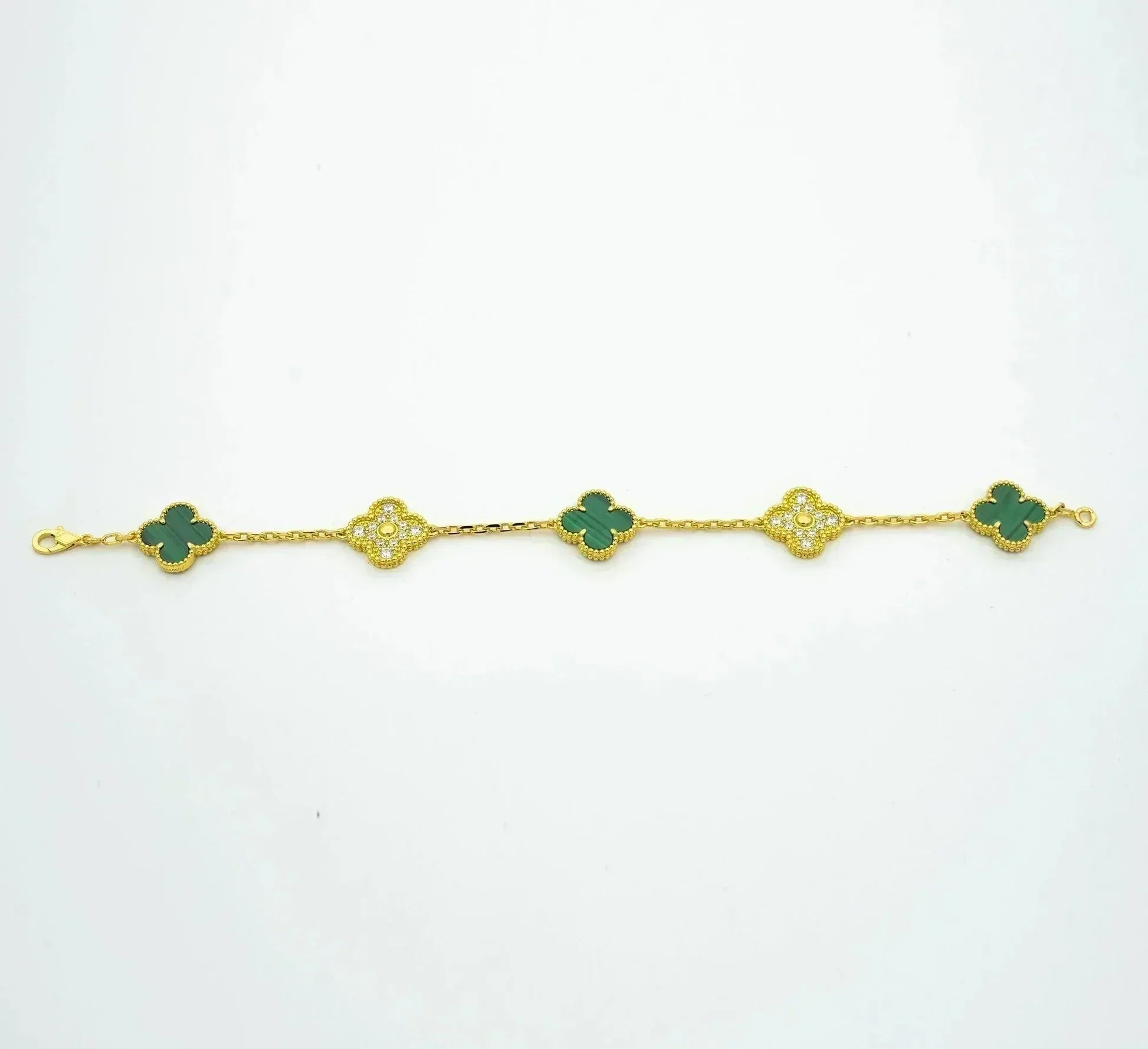 [⭐Shinejoy] COLLECTION DE BRACELETS CLOVER 5 MOTIFS MALACHITE
