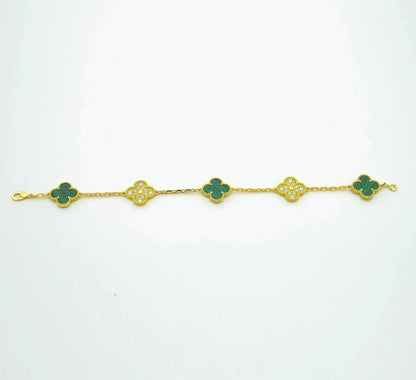 [Marin-Jewelry] CLOVER 5 MOTIF MALACHITE BRACELET COLLECTION