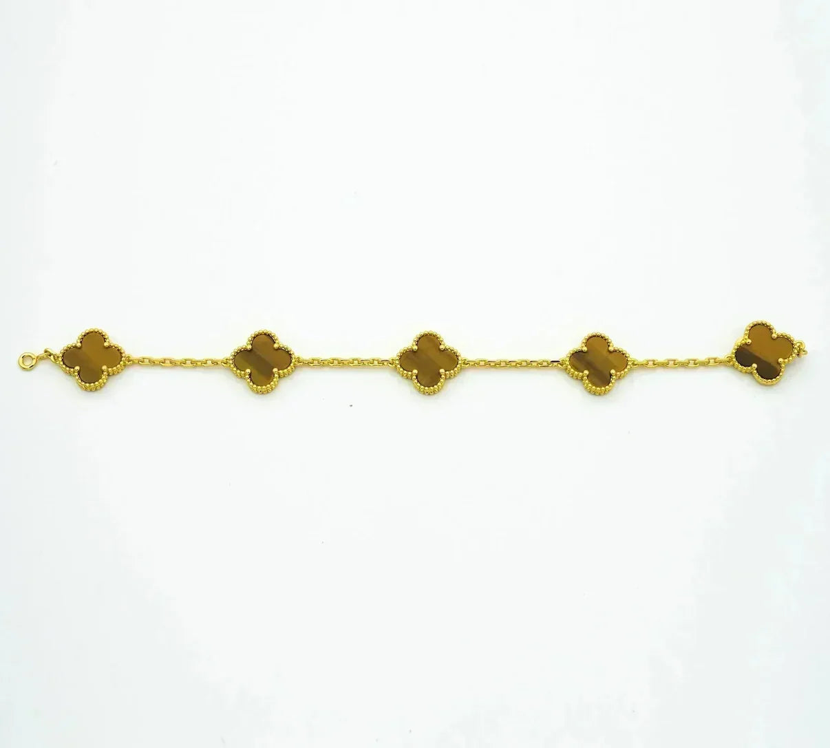 [Marin] CLOVER 5 MOTIFS TIGER EYE BRACELET COLLECTION