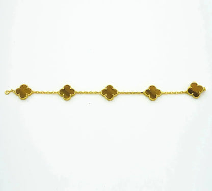 [Marin-Jewelry] クローバー5モチーフ タイガーアイブレスレットコレクション
