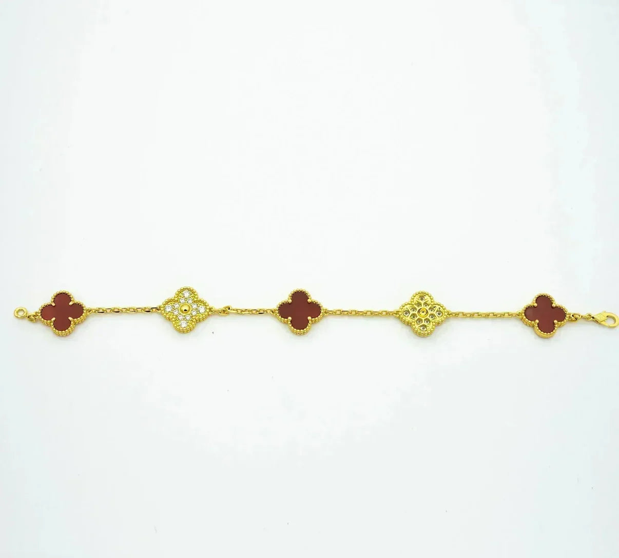[Marin] CLOVER 5 MOTIF RED CORNELIAN BRACELET COLLECTION