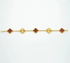 [⭐Shinejoy] CLOVER 5 MOTIF RED CORNELIAN BRACELET COLLECTION