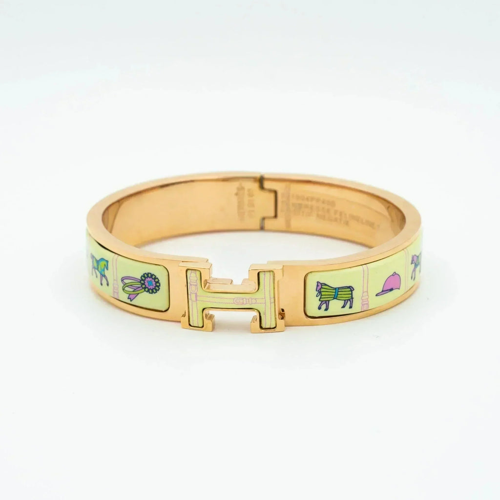 [Marin]H BRACELET EN OR ROSE CÉRAMIQUE CRÈME