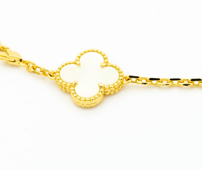 [Marin-Jewelry]CLOVER BRACELET 5 MOTIFS ONYX MOP