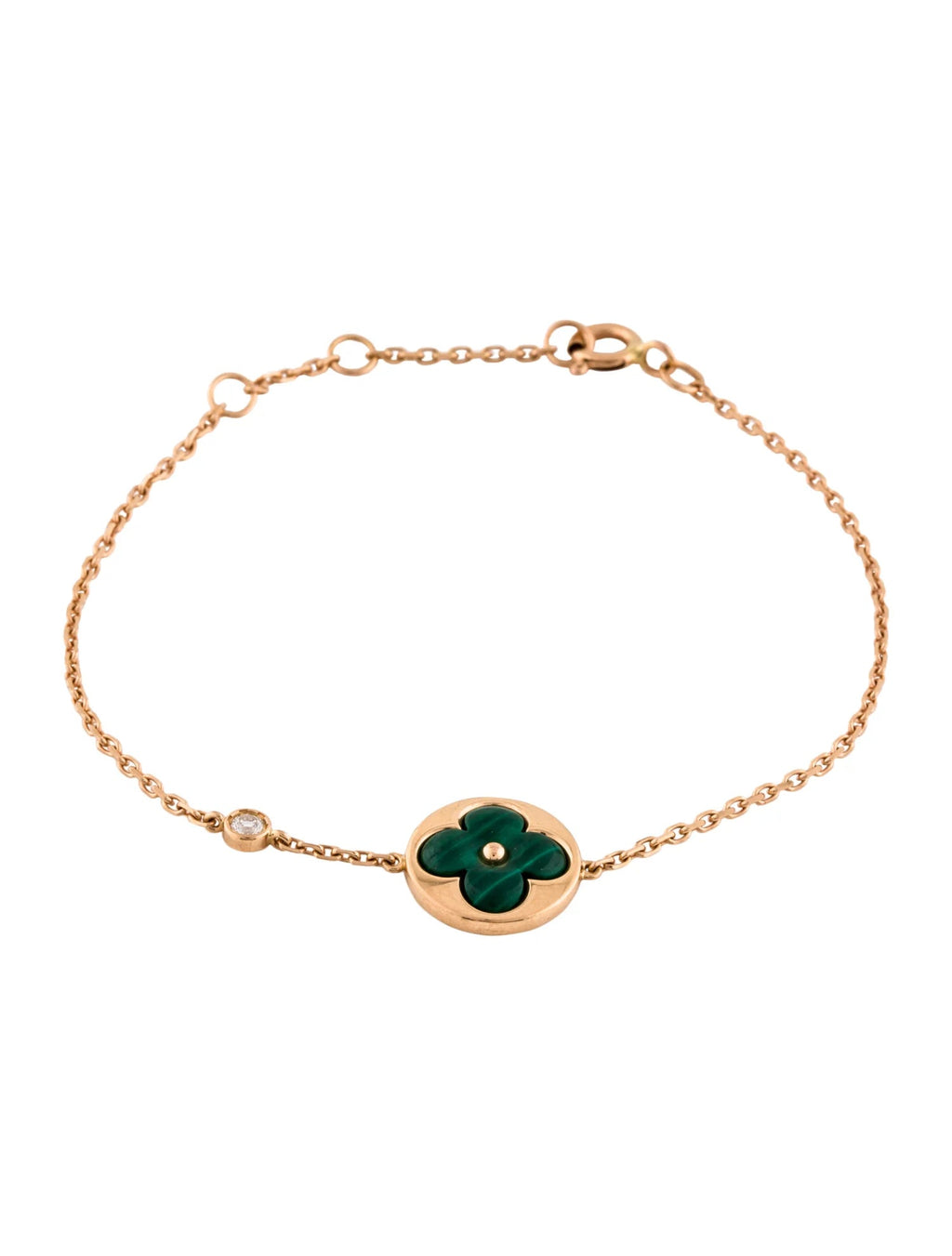 [Marin]SUN MALACHITE 1 DIAMOND PINK GOLD BRACELET