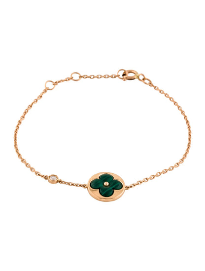 [Marin-Jewelry]SUN MALACHITE 1 DIAMOND PINK GOLD BRACELET