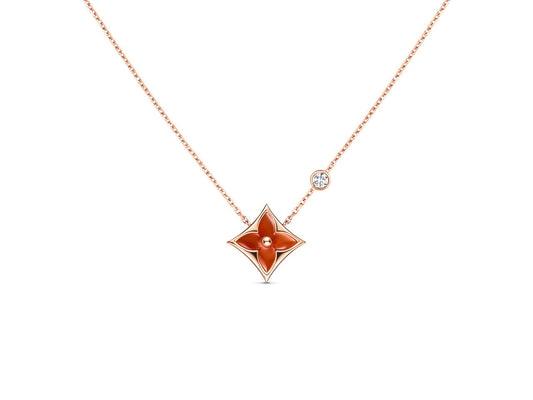 [Marin]STAR NECKLACE PINK GOLD 1 DIAMOND