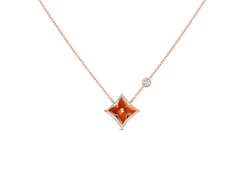 [Marin]STAR NECKLACE PINK GOLD 1 DIAMOND