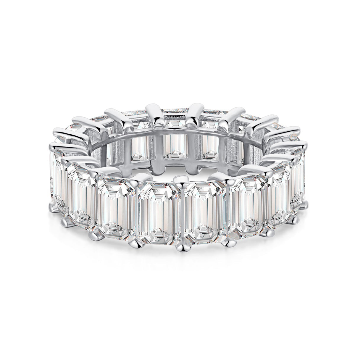 [Marin Jewelry]0.75 Carat Elegant Emerald Cut Tennis Ring