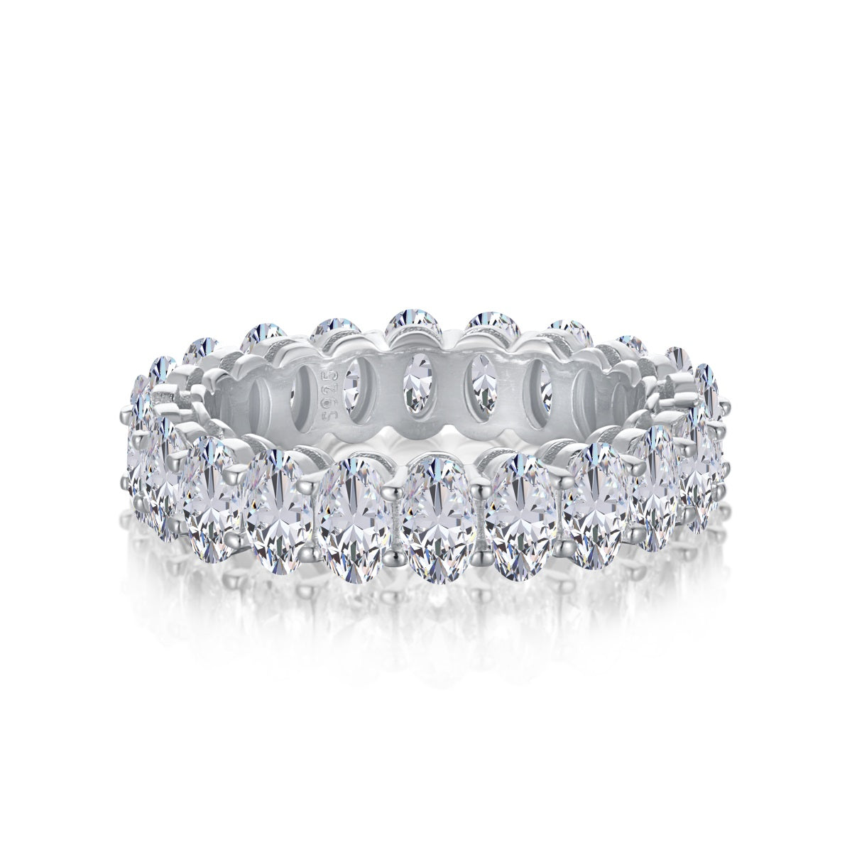[Marin Jewelry]Ornate Oval Cut Tennis Ring