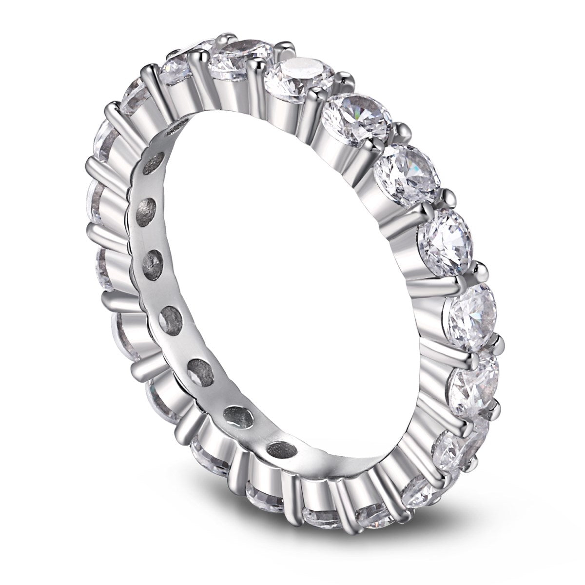 [Marin Jewelry]Sparkling Round Cut Tennis Ring