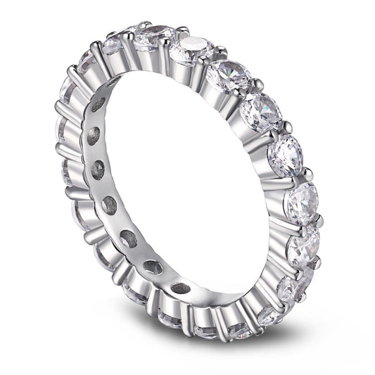 [Marin Jewelry]Sparkling Round Cut Tennis Ring