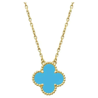 [Marin]CLOVER 15MM VINTAGE TURQUOISE NECKLACE