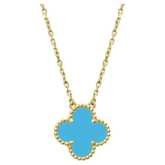 [Marin]CLOVER 15MM VINTAGE TURQUOISE NECKLACE