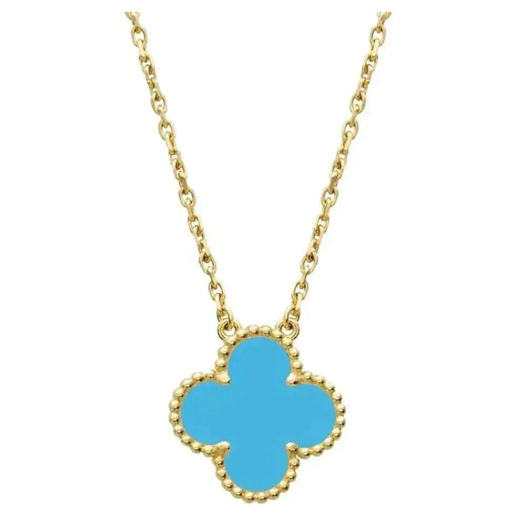 [Marin]CLOVER 15MM VINTAGE TURQUOISE NECKLACE