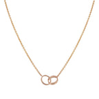 [Marin]LOVE NECKLACE DOUBLE RING PINK GOLD