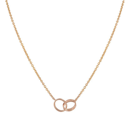 [Marin-Jewelry]LOVE NECKLACE DOUBLE RING PINK GOLD