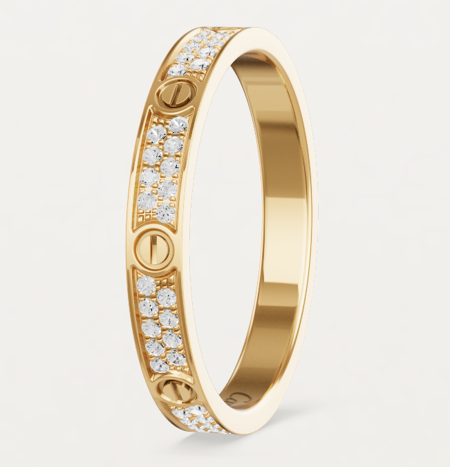 [Marin-Jewelry]LOVE RING 2.6mm幅 フルダイヤリング ゴールド