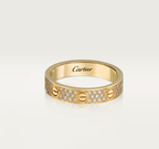 [Marin]BAGUE LOVE entièrement pavée de diamants, 4mm, OR