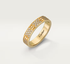 [Marin]BAGUE LOVE entièrement pavée de diamants, 4mm, OR