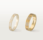 [Marin]BAGUE LOVE entièrement pavée de diamants, 4mm, OR