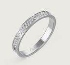 [Marin]BAGUE LOVE Bague entièrement pavée de diamants de 2,6 mm de large en argent